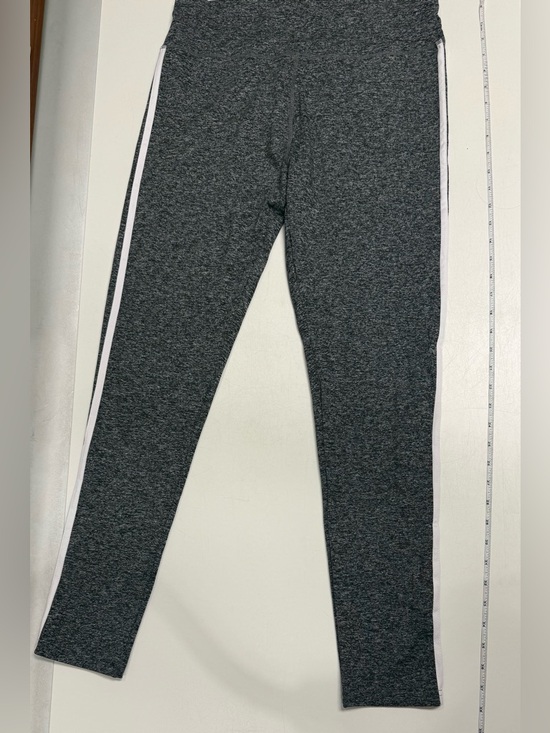 Pants - Charcoal Gray Athletic Leggings with White Side Stripe ladies XXL